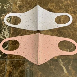 Set of two masks with crystals attached